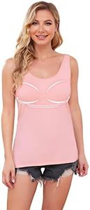 DYLH Tank Tops with Built in Bras Workout Tank Tops for Women Stretch Camisoles Activewear 1/2/3Packs, Pink, Small