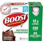 BOOST 15g Protein Meal Replacement Drink, Chocolate, 6x237ml, Case Pack of 4, Packaging May Vary