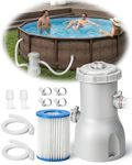 Evoio Pool Filter Pump Above Ground, 530 Gallons Swimming Pool Filters Cartridge Pump, Electric Pool Water Pump for Pools Sand Cleaning Tool Set