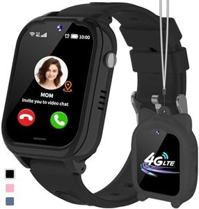 JUBUNRER 4G Kids Smart Watch with GPS Tracker Kids Phone Video Call SOS Pedometer Step Counter Games Alarm Clock Camera Calculator Learn Waterproof Smart Watch for Kids Watch Gifts- for Boys Girls