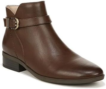 SOUL Naturalizer Women's Rosaline Buckle Detail Ankle Bootie Boot, Dark Brown Smooth, 8 US