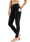 Women Horse Riding Leggings Full Seat Silicone Ladies Riding Tights Equestrian Breeches with Phone Pockets Black S