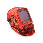 Jackson Safety Premium Auto Darkening Welding Helmet Mask with 3/5-13 Shade Range, 1/1/1/1 Optical Clarity, 1/20,000 sec. Response Time, 370 Speed Dial Headgear, Hellfire Graphics, Red/Black, 47101