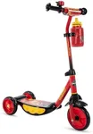 Huffy Disney Pixar Cars Preschool Scooter with Lights, Bell, and Water Bottle, Superhero Red