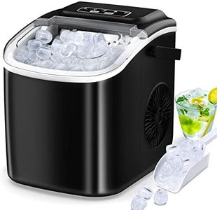 Mchine a Glacons de Cuisson, Machine Glacon avec Poignée de Transport, 26.5Lbs/24H Ice Machine Maker de Comptoir pour la Maison Autonettoyante(Noir)