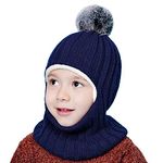 Baby Winter Hat Scarf Toddler Beaniess Hats Girl Boy with Neck Warmer Pompom Beaniess for Kids Knit Warm Earflap Hood Skullss Caps Cowboy Hats for Kids