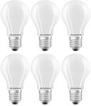 SYLVANIA GLS Frosted LED Light Bulb, Dimmable, E27, 12W, 1521 Lumens, Warm White 2700K - 6 Pack