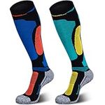 Merino Wool Ski Socks, Cold Weather Knee-High Thermal Socks for Winter, Snow, Snowboarding, Hiking XL