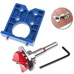 Concealed Hinge Jig Drill Guide Sets 35mm Hinge Boring Jig Hinge Hole Saw Jig Forstner Bit Positioner Hole Puncher Locator Opener for Cabinet Hinges and Mounting Plates