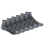 Saucony Men's RunDry Bolt Performance 6, 12 Pairs Quarter Socks, L-XL, Black White Marl (6 Pairs), Large