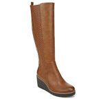 Naturalizer Women Adrian Wedge Tall Boot, Toffee Brown Smooth, 9.5 Wide