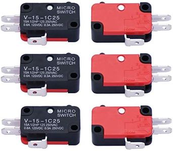 Twidec/6Pcs Snap Action Button Micro Limit Switch 125V/250V 16A SPDT for Microwave Oven Door Arcade V-15-1C25