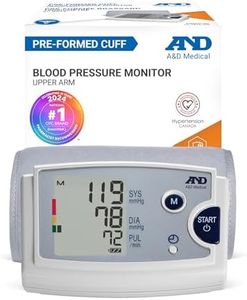 A&D Medical LifeSource Blood Pressure Machine with Pre-Formed Upper Arm Cuff (23-43 cm/9-17" Range) Home BP Monitor, One Click Operation with Easy To Read Precise Illuminated Readings