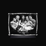 Trove Treasure Laser Engraved 3D Photo Crystal Cube | Personalised Gift for Birthday, Marriage Anniversary, with LED Light (Size: 100 mm X 130 mm X 25 mm)