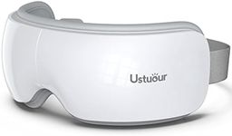 Ustuour Birthday Gift Eye Massager with Heat, Music Heated Massager for Migraines, Ideal Gifts for Women/Men, Eye Mask Improve Sleep Reduce Eye Strain Dry Eye, Eye Bags (White)