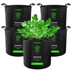 VIVOSUN 5-Pack 3 Gallons Grow Bags Heavy Duty Thickened Nonwoven Fabric Pots with Handles