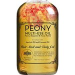 Peony Multi-Use Oil for Face, Body and Hair - Organic Blend of Apricot, Vitamin E and Sweet Almond Oil Moisturizer for Dry Skin, Scalp and Nails - Peony Petals, and Bergamot Essential Oil - 4 Fl Oz