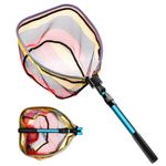 SAN LIKE Fishing Net Collapsible Telescopic Fishing Net - Clourful Landing Net for Freshwater Saltwater Landing Net for Trout Bass Steelhead Salmon 41inches