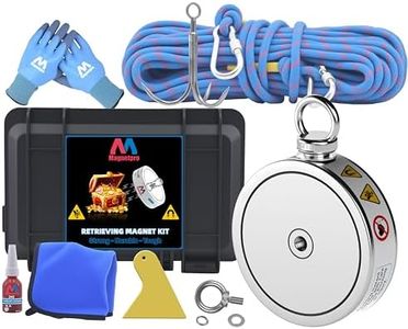 Magnetpro 2000LB’s Complete Retrieving Magnet Fishing Kit | Double Sided Fishing Magnet Kit | Includes Strong Neodymium Magnets, Durable 65ft Rope, Carabiner, Gloves, Grappling Hook & Carry Case