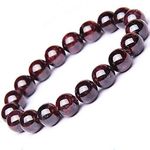 multiagate Red Garnet Beads Stone Bracelet For Unisex Adult (8 Mm)