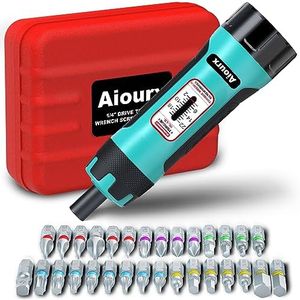 Aiourx 1/4" Drive Torque Screwdriver Wrench Set, 2-22 in.-lb, 2 in-lb Increment, 31 Pieces Torque Wrench Bits Set for Maintenance, Tools, Bike Repairing and Mounting