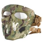 ACEXIER Tactical Airsoft Mask,Full Face Masks Skull Skeleton with Goggles Impact Resistant Army Fans Supplies Hunting Paintball Masks for Motorcycle Cycling Hiking Military Mask