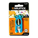 Munix FL-1243 112 mm / 4.4" Stainless Steel Foldable Scissors | Pointed Tip Blade with Lock Mechanism | Asymmetrical Handles for Easy Grip | Blue & Green, Pack of 2 - Color May Vary