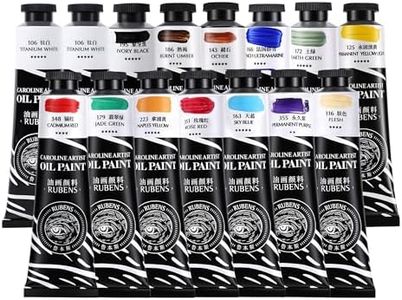 rubens Oil Paints Set 15 Pcs, Oil Paints 2 OZ Large Tubes for Canvas, Professional Oil Colors with Thicker Creamy Texture, High Saturation, Art Supplies for Adult Artists, Beginners