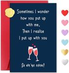 Funny Valentines Day Card Gifts for Him Her, Valentine's Day Gift, Unique Valentines Day Cards for Husband, Boyfriend, Fiance, Wife, Girlfriend or Fiancee, Naughty Anniversary Birthday Card Gifts for Men or Women, So We're Even