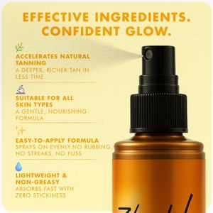 Zhuzh! Tan Accelerator 200ml – Fast-Acting Natural Tan Enhancer for Sun & Sunbed