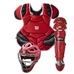 Wilson Adult C1K Catcher's Gear Kit - Scarlet