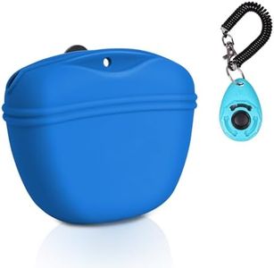 Left&Right Dog Clicker Training Kit,Silicone Dog Training Treat Pouch and Dog Clickers,Dog Treat Bag with Clicker Training for Dogs,Pet Treat Bag with Convenient Magnetic Buckle Closing and Waist Clip