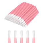 GCQQ Beauty 50PCS Disposable Lip Brushes Lipstick Applicator Lip Wands Makeup Beauty Tool Kits PYO Cookie Paint Brush (Pink)