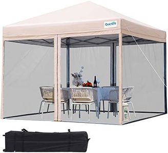 Quictent 10'x10’ Pop up Screened Canopy Tent with Mosquito Netting, Portable Easy up Outdoor Screen House Shelter Fully Sealed for Patio, Camping and Picnic, Includes Wheeled Carry Bag (Tan)