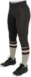 CHAMPRO Girls' Knicker Style Low-Rise Softball Pants, Black, Large