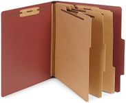 Blue Summit Supplies 10 Red Classification Folders, 3 Dividers, Letter Size with 2 Inch Tyvek Expansions, 8 Section Brick Red Classification Folder, 10 Pack