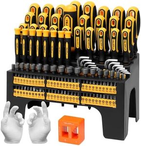 YSJOYTOOL 131-Piece Magnetic Screwdriver Set with Plastic Ranking, Includes Precision screwdriver and Pick & Hook, Ratchet Driver and Hex key, DIY Tools for Men Tools Gift