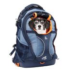 Kurgo G-Train Dog Carrier Backpack for Small Pets, Backpacks for Dogs and Cats, Ideal for Hiking or Travel, Waterproof Bottom, Navy Blue