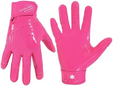 HANDLANDY Youth Football Gloves, Kids Sticky Receiver Gloves,Super Grip Football Glove Best Gift for Boys,Girls (Pink, Small-Youth)