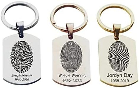 Fingerprint keyring, memorial gift, custom engraved fingerprint keychain