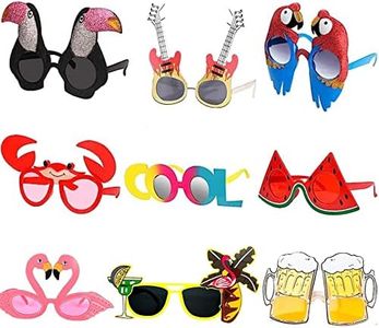 JIAJIAYI Hawaiian Tropicale Festa Occhiali da Sole Occhiali per Festa Tropicale Luau,Occhiali da Festa Tropicali Hawaiani Set per Accessori per Feste Estive,Occhiali Divertenti per Adulti e Bambini