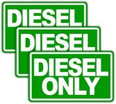 ANLEY 5" X 3" Diesel Only Decal 3Pcs - Reflective Diesel Only Sign on Fuel Tank Signage to Prevent User Error - Adhesive Fuel Stickers for Trucks, Tractors, Machinery - 3 Pack Set