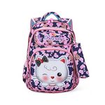 Tinytot 26 Liter, Stylish & Trendy Water Resistant Bag Kitty Printed High Storage School Backpack Bag College Backpack Bag Travel Backpack Bag With Pencil Pouch for Girls & Women, 18 Inch (Blue)