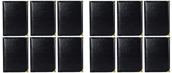 S.B. ANJALI SHALU BHAI Bill Folder for Hotel and Restaurant with Credit Card Slot Receipt Pocket for Hotel and Restaurant, Guest Check Folder (Pack of 12, Black)