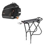 Ibera Bike PakRak Clip-On Commuter Bag & Touring Carrier Rack (Non-Disc Brake Mounts) Combo Set