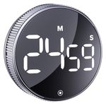 BlueSnail Kitchen Timer, Productivity Timer with LED Digital Display, Smart Timer for Home Classroom Gym Office, Volume and Brightness Adjustable Efficana Timer (Silver)