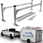 Mountainpeak Adjustable Aluminum Trailer Ladder Rack Fit for Open and Enclosed Trailers, Trailer Roof Rack with Ladder Stopper for Trailer Accessories