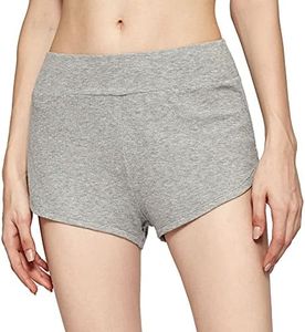 LazyCozy Women's Bamboo Viscose Pajama Shorts Knit Ribbed Lightweight Sleep Shorts, Heather Grey, X-Large