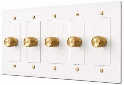 Brass Dimmer Light Switch - 120V AC - Solid Brass Wall Plate for LED Bulbs - Handcrafted Rotary Dimmer with Knurled Knob - UL Listed Flicker-Free Dimming - Vintage Style Light Control for Home Décor