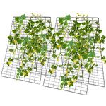 Safstar 8 PCS Garden Cucumber Trellis, 50.5 x 34 inch A-Shape Plant Support for Climbing Plants, Vegetables & Flowers, Includes 18 Clips, 16 Ground Stakes, 8 Spiral Connectors, 12 Cable Tie, Twist Tie